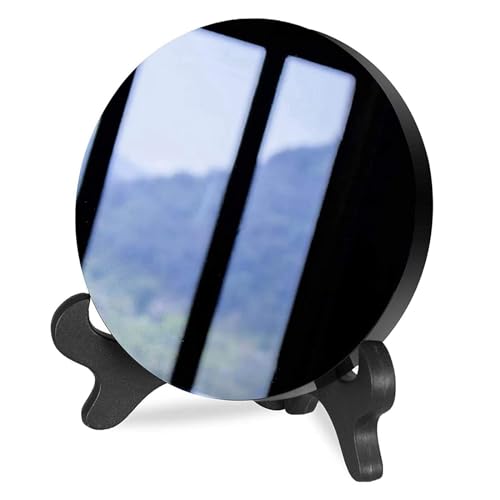 Black Obsidian Scrying Mirror with Stand (6cm)