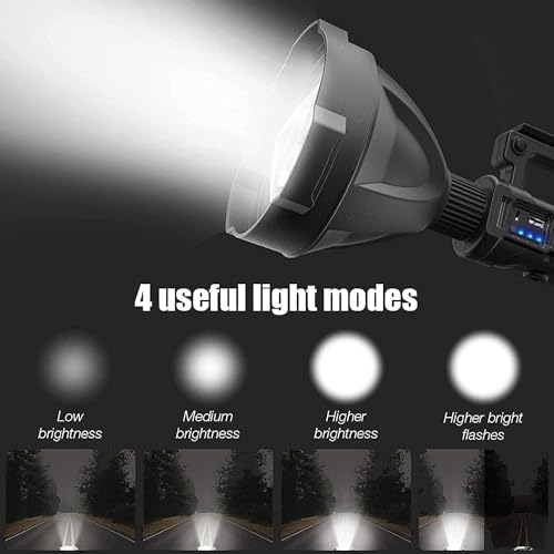 ARTSZY Torch Large Torch Flashlight Searchlight High-Lumen Concentrating Flashlight LED Bright Searchlight 4 Modes Waterproof Work Light Suitable For Hiking Camping And Emergencies - Image 2