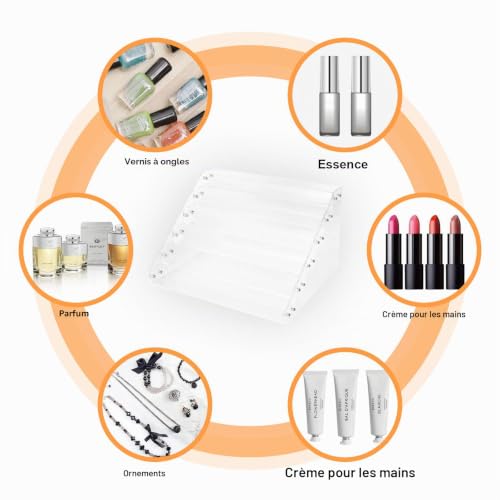 BTremary Support de Rangement Vernis a Ongle à 6 Niveaux, Acrylique Transparent Etagere Organisateur Vernis a Ongles Support à Peintures Parfum Jusqu’à 96 Convient aux Bouteilles de 1 à 2 oz. – vue 4