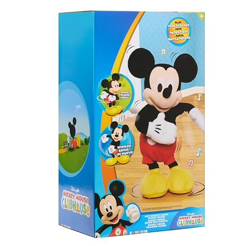 Disney Junior Mickey Mouse Hot Diggity Dance Mickey Feature Plush Stuffed Animal, Motion, Sounds, and Games, Kids Toys for Ages 3 Up by Just Play