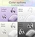 King Lucky Clip on Earbuds Open Ear Wireless Bluetooth 5.4 Headphones with Mic, 50H Play, Noise Cancelling, Waterproof, Comfortable for Small Ears & Glasses Wearers, Sports, Workouts, Purple