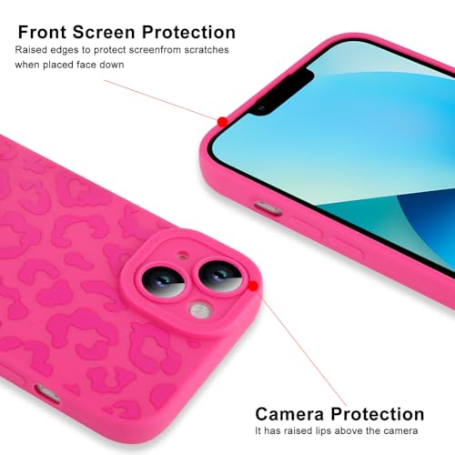 Image of ZIYE for iPhone 13 Case Hot Pink Leopard Pattern Phone Case