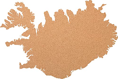 Island als Pinnwand aus Kork XXL ca. XXL 80x50 cm | Umriss Island zum Pinnen und als Wanddeko | Tolle CORKWORLD | Detailgenau & Hochwertig Cover