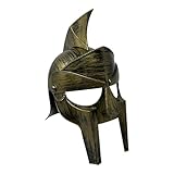 Gold Spartan Knight Helmet, Medieval Helmet, Roman Costume, Warrior Face Mask Accessory, Halloween Cosplay Gladiator Helmet