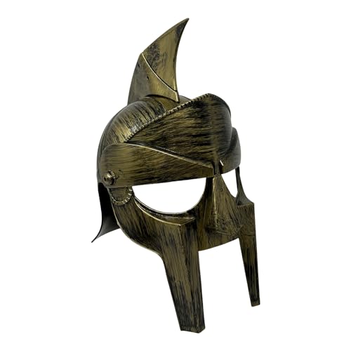 Gold Spartan Knight Helmet, Medieval Helmet, Roman Costume, Warrior Face Mask Accessory, Halloween Cosplay Gladiator Helmet