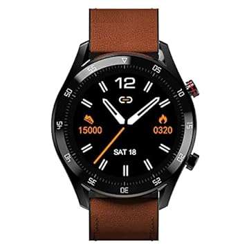 PHILCO Smartwatch Hit Wear PSW02PM Bluetooth Display 1,28" Preto/Marrom Bivolt, Caixa de 45mm