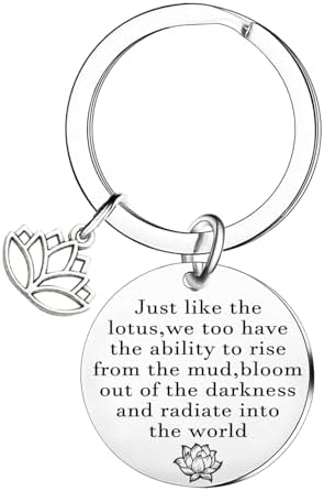 Lotus Flower Keychain Inspirational Gifts for Women Yoga Teacher Gift Lotus Flower Pendant Yoga Lovers Gift image 4
