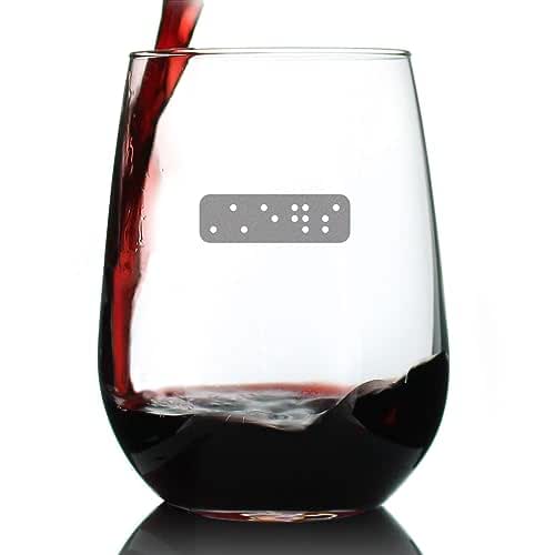 Braille Cheers Stemless Wine Glass Fun Braille Gifts for