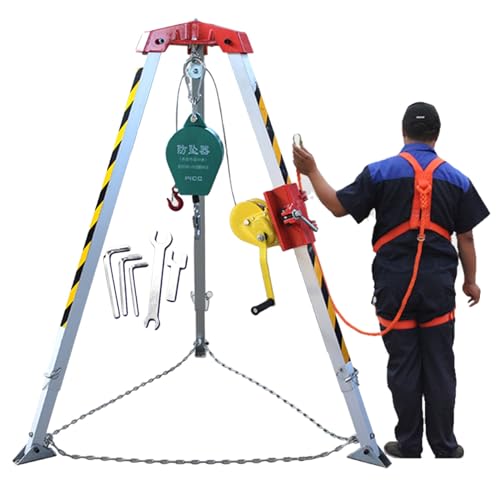 Trépied de sauvetage robuste, équipement de sauvetage incendie, kit de trépied de levage et de sécurité pour espaces confinés, trépied de sauvetage d'urgence pour lutte contre les incendies et