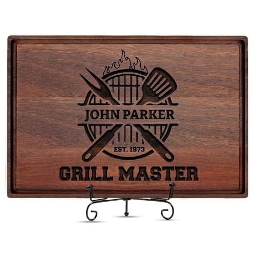 Personalized Grill Cutting Board for Men, Customized Grill Master Gift for Dad, Unique Fathers Day Gift for Him, Customizable BBQ Grill Accesories Gift for Barbecue Lovers