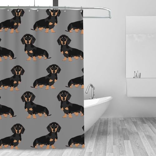 Rideau de douche teckel imperméable contre les éclaboussures de bain - 7