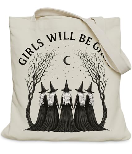 LUERHUI Gothic Witchy Gifts Tote Bag for Witch Girls Will be Girls Tote Bag for Spooky Season Halloween