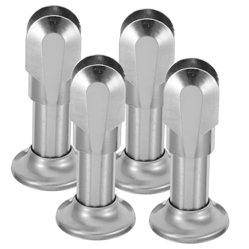 CTIRCHIU 4個ステンレス製トイレパーティション脚 衛生間用耐久支持脚 軽量頑丈な浴室隔断足 強化構造で安定性公共トイレ用部品