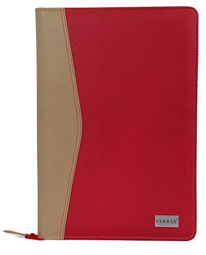 VERBAN Leather Professional Files and Folders, Documents, Certificates Holder Bag with (20 Sleeves) to Store A4 and Legal Size