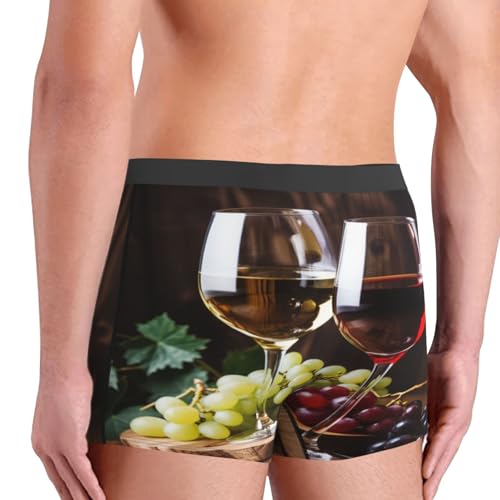 Men's Boxer Briefs Wine Glasses Grapes Underwear For Men Soft Elastic Boxer Shorts For Boys Adult4