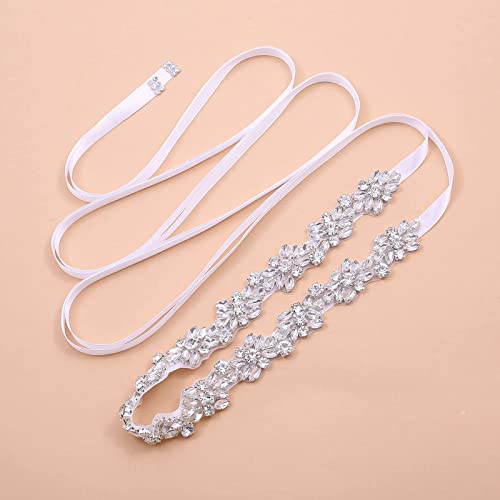 Weztez Crystal Bridal Belt Handmade Wedding Sash With Rhinestones Pearls Belt For Bridal Gowns (Silver-White) #TOP4