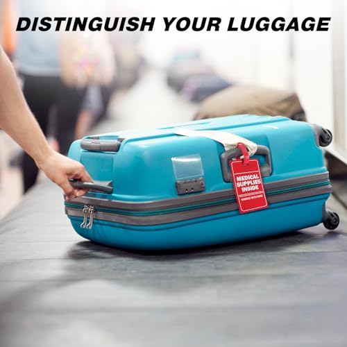 MEDMAX 2 Pack Medical Supplies Inside Tag, Handle with Care for Luggage or Bags Containing Medical Devices, Easy to Spot