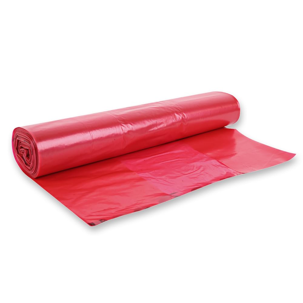 250 Stück Hygoclean Müllsäcke Light, 70 l | LDPE, Rolle, rot, L: 100cm, B: 57,5cm, 40my, Müllsäcke, Abfallsack, Müllbeutel, Mülltüten, Abfallbeutel
