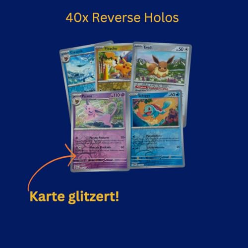 Pokemon Karten Set 51 Glitzerne Deutsch - 1 V/EX, 10 Holos, 40 Reverse Holos - Glitzernde Sammelkarten, Ultra Seltene - Geschenk Highlight für Kinder - Spieledrache – Bild 5