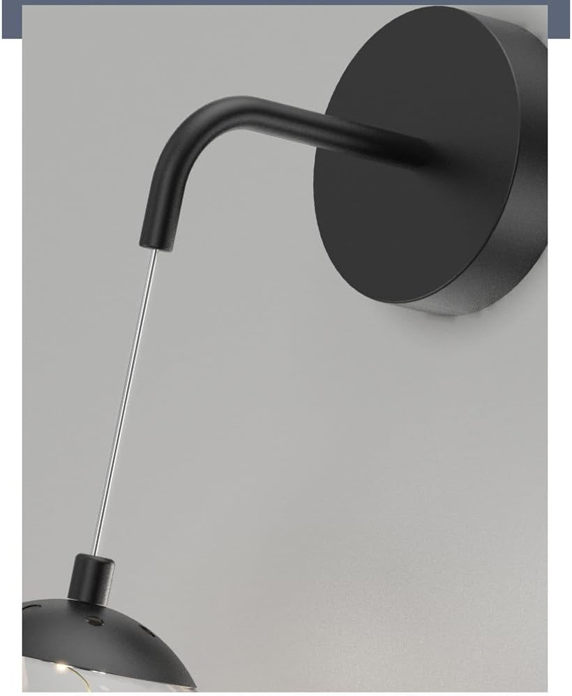 Modern Light Luxury Planet LED Wall Light 8W Black Gold Bedroom Wall Sconce for Kids Earth String Filament Glass Hanging Wall Lamp for Living Room Bathroom Vanity Over Mirror Nursery
