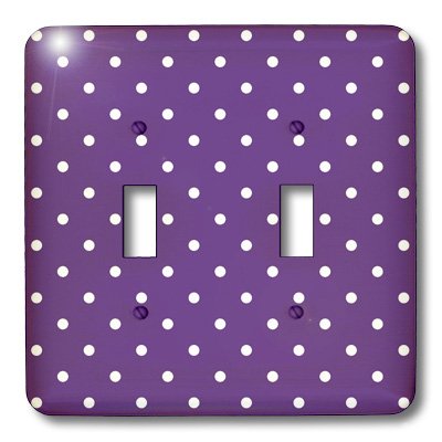 Interrupteur à baïonnette violet à pois 3dRose LSP_55658_2, plaque décorative pour rénovation - 3