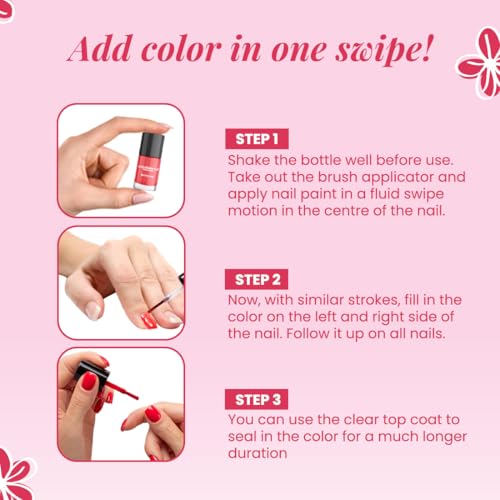 Image of Coloressence Fresh Bloom Nail Paint Kit, Set of 5 with FREE Nail Polish Remover | Glossy Finish | Quick Dry | Chip Resistant