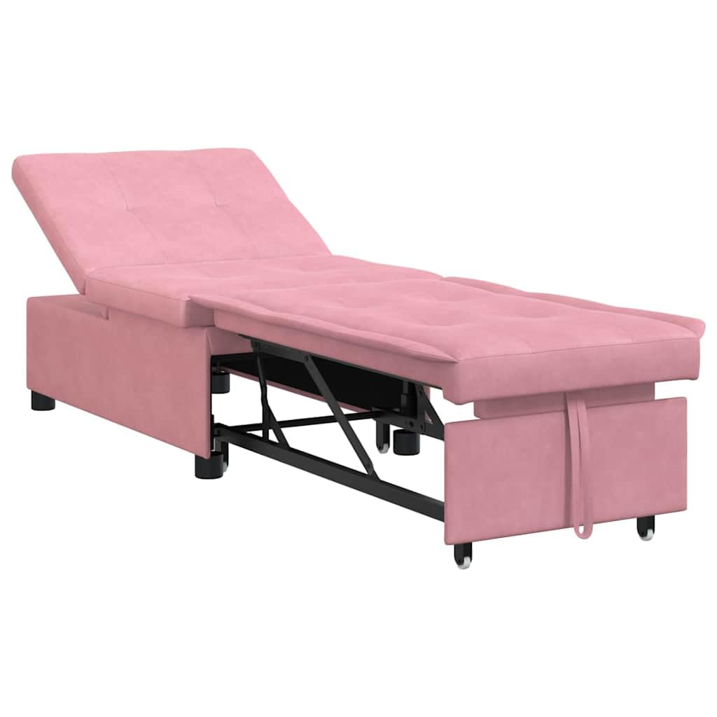 Sofá cama individual rosa de 194cm cómodo para cama de invitados de salón