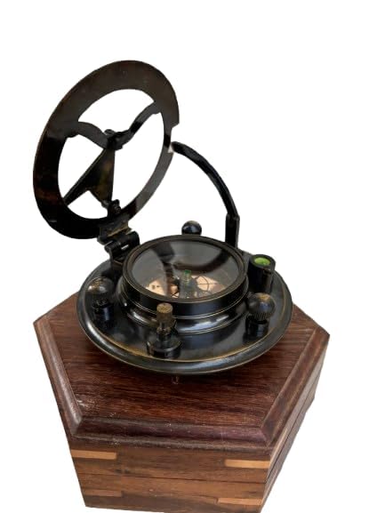 Brass Sundial Compass with Wooden Box, 7.62 cm, Direction Finder for Hiking and Camping-image-20