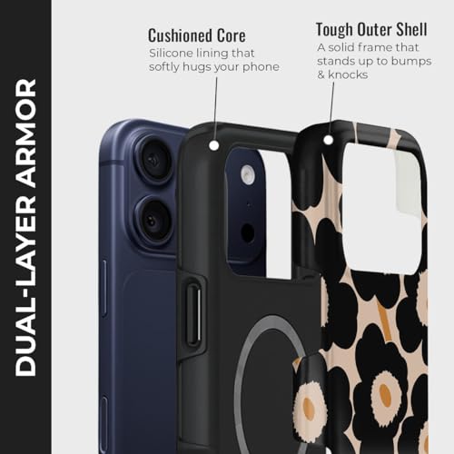 Image of Peeperly Shadow Flora Crystal Case Compatible with iPhone 17 Pro, iPhone 17 Pro Back Cover Case- PC + Silicone