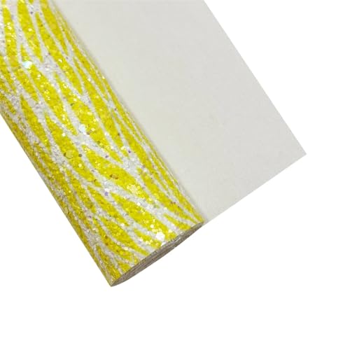 Tissu pailleté épais en similicuir jaune 20x120cm pour loisirs créatifs