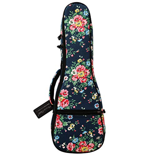 MUSIC FIRST Original Desgin, lona 'Dark Night Garden', estuche para ukelele de concierto floral, bolsa de...