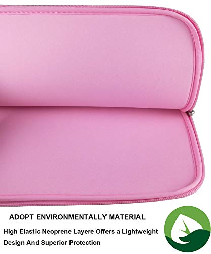 Naukay 15.6 Inch Laptop Sleeve,Resistant Neoprene Laptop Sleeve/Notebook Computer Pocket Case/Tablet Briefcase Carrying Bag - (Pink)