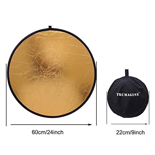 Image of 24 inch (60cm) 5-in-1 Portable Collapsible Multi-Disc Photography Light Photo Reflector for Studio /Outdoor Lighting with Bag - Translucent, Silver, Gold, White and Black