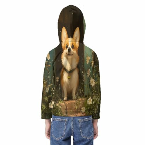 Sweat à capuche Corgi pour enfant de 6 à 16 ans pull ado imprimé 3D