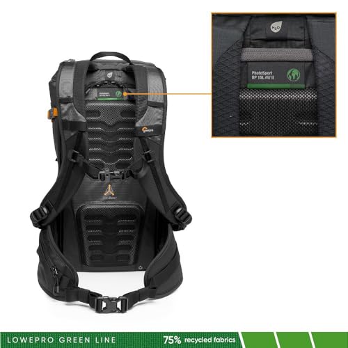 Lowepro PhotoSport BP 15L AW III, Hiking Backpack with Side Access, Removable Camera Insert and Accessory Strap System, Grey, for Mirrorless Camera