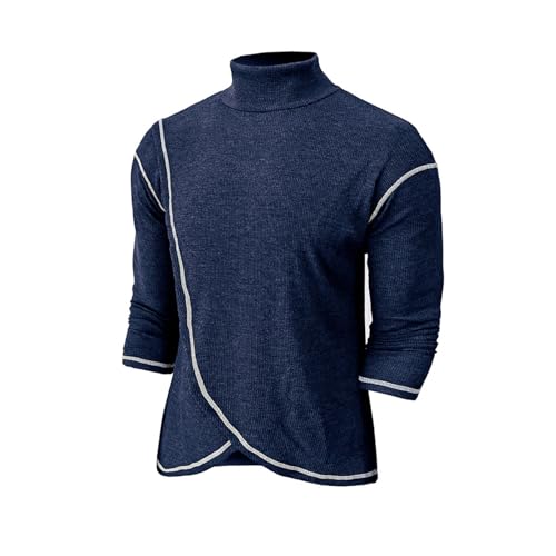 Pull homme ample anti-serrage à épaules tombantes et maille gaufrée respirante bleue S