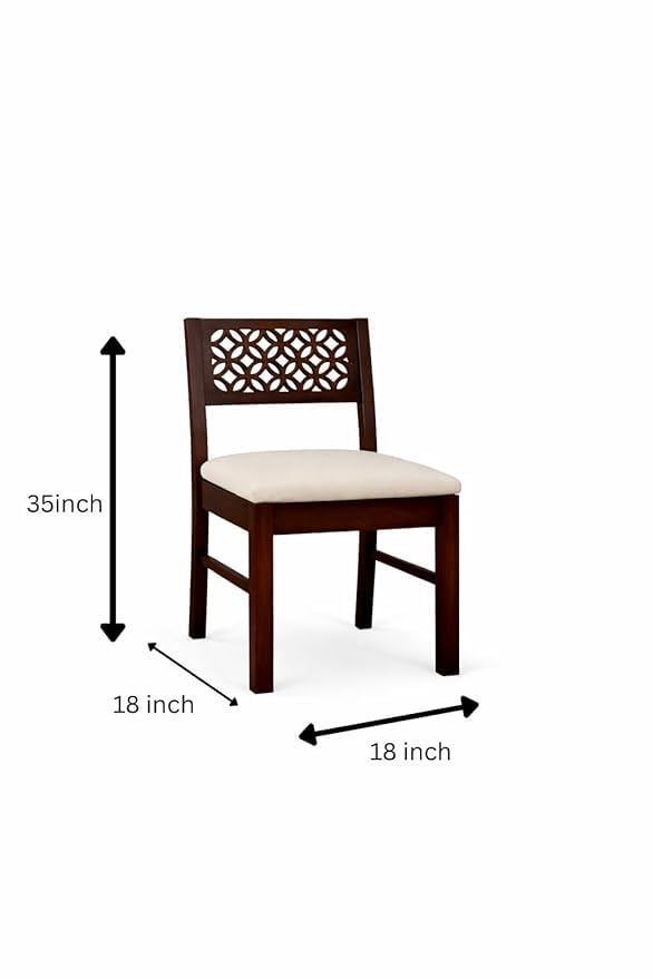 Image of Solid Sheesham Wood Two Drawer Study Table with Chair | Students Reading & Writing Table | Laptop & Work from Home Table (Dark Walnut)