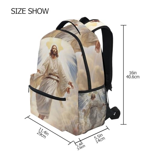 Backpack Man Walking Hill Daypack Shoulder Bag Book Bag Lightweight Back Pack 11.4 ×16 In4