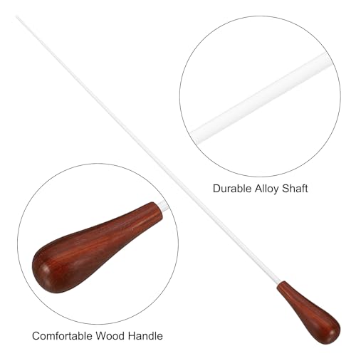 PATIKIL 38cm/15Inch Music Conductor Baton,2Pcs Orchestra Baton Wood Handle for Singing Leader Music Director Purplish red - Image 4