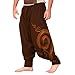 Hippies - Pantalones de hombre para hombre, cómodos, elásticos, de color sólido, informales, yoga, harén, estilo chino retro, piernas anchas, pantalones de yoga, A Braun., XXXL