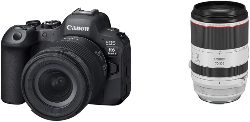 Canon EOS R6 Mark II RF24-105mm F4-7.1 is STM KIT with RF 70-200mm F2.8 L is USM Lens, Telephoto Zoom Lens, 3792C002