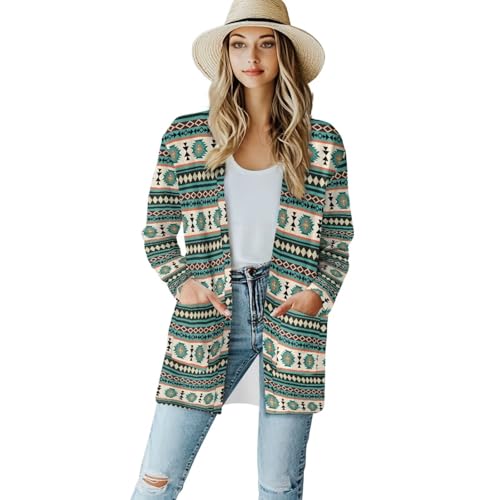 Image of Women's Open Front Cardigan Long Sleeve Loose Sweater Lightweight Soft Cardigan Jackets