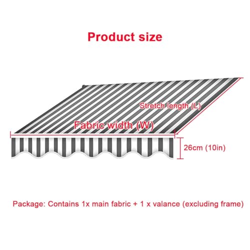 Housse de rechange pour auvent de terrasse haut de gamme 4.9m - 8