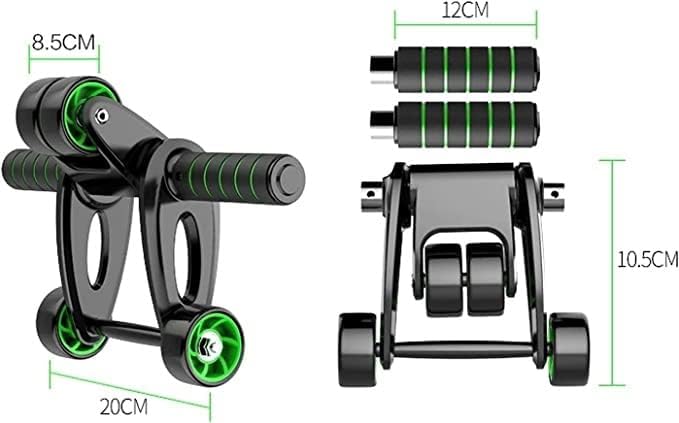 Miniatura 6 de Rueda muscular abdominal de 4 ruedas, rodillo AB plegable para entrenamiento ABS, equipo de ejercicio de rueda abdominal para entrenamiento central,