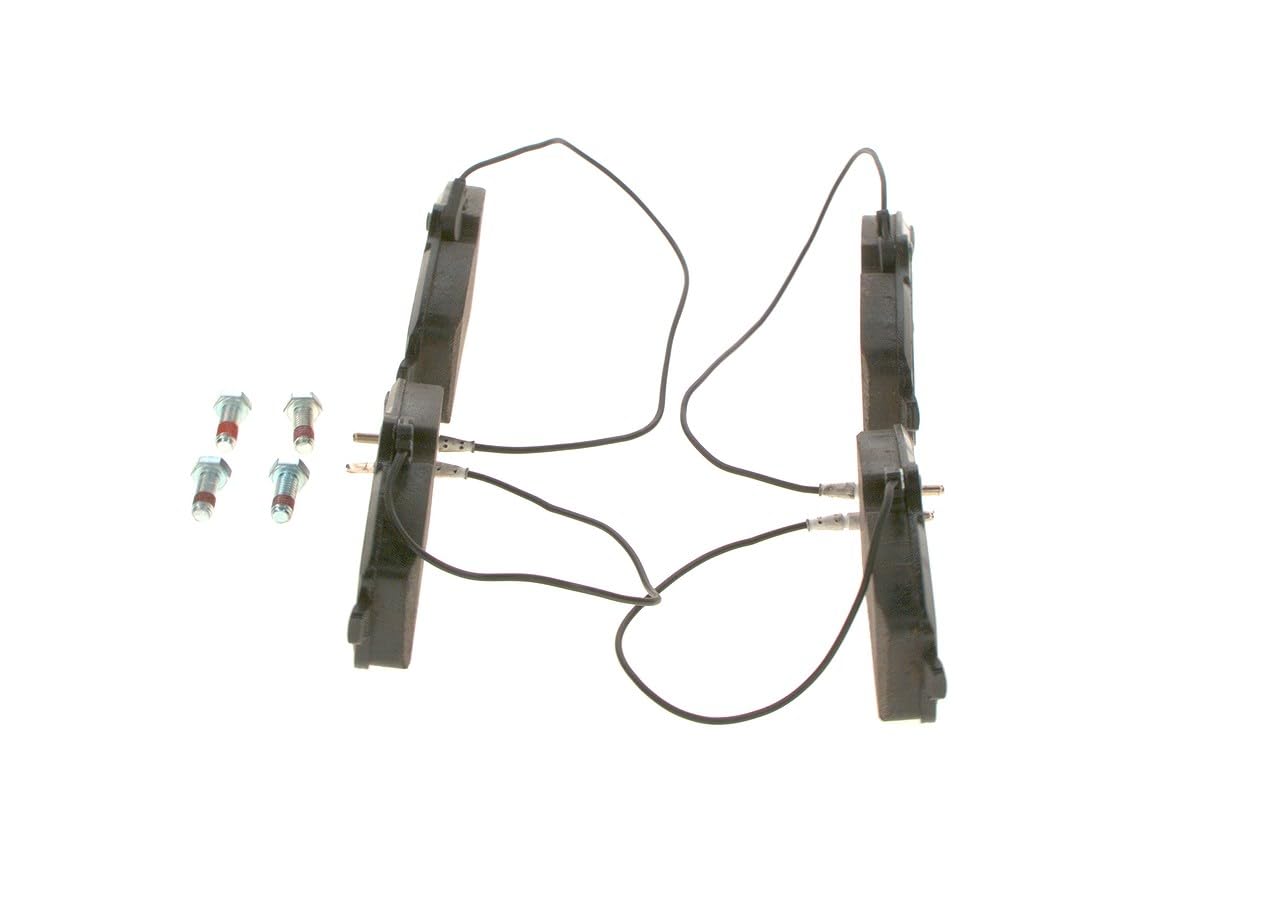 Bosch BP1007 - Pastiglie Freni Auto, Delantero - Calidad Bosch - Reducción de Ruido y Polvo - Certificación ECE-R90 - Sin Cobre - 1 Juego de 4 Pastillas - Con Accesorios