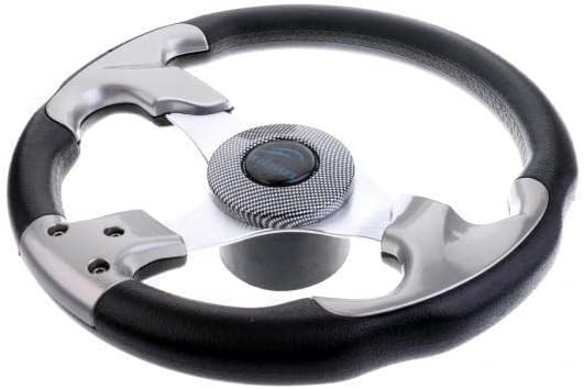 JicSuXi 3X Universal Flat Bottom 320MM Sport Steering Wheel, Black02, 315mm