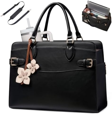 LOVEVOOK Handtasche Damen, 17,3 Zoll Laptoptasche Arbeitstasche Elegant | Schultertasche Shopper Uni Tasche Groß, PU Leder Tote Bag Aktentasche Lehrertasche für Business Schule Bür