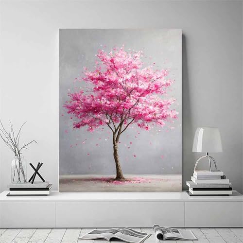 Art décoratif arbre de vie fleurs de cerisier rose tableau multicolore 80x120cm - 2