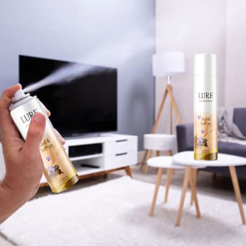 Image of LURE Room Freshener Spray|Air Freshener For Home And Office - Oud & Saffron (220Ml Each, Pack Of 3)