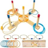 Jeu de Lancer d'Anneaux pour Enfants et Adultes - Activité Intérieure et Extérieure - Sac de Transport Inclus